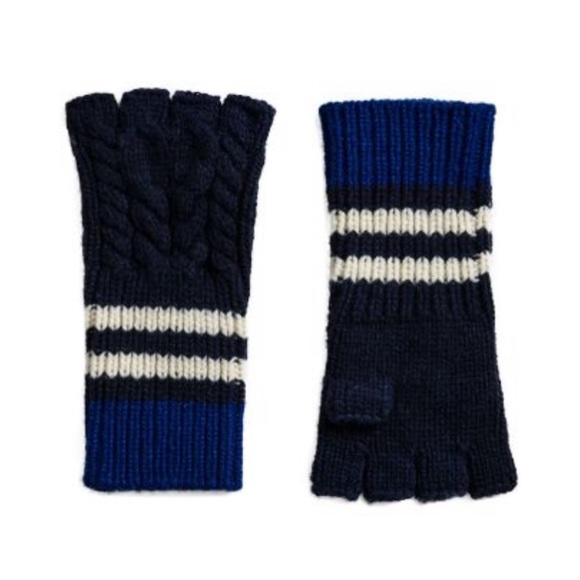 Burberry Accessories - Burberry Cashmere Knit Fingerless Gloves Blue NWT
